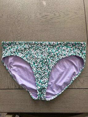 Athleta Floral Print Full Tide Bikini Bottoms XL